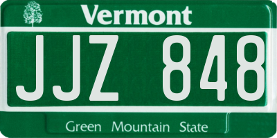 VT license plate JJZ848