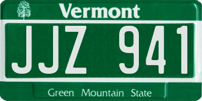VT license plate JJZ941