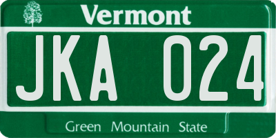 VT license plate JKA024