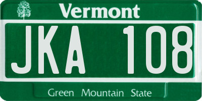 VT license plate JKA108