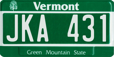 VT license plate JKA431