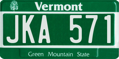 VT license plate JKA571