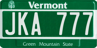 VT license plate JKA777