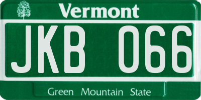 VT license plate JKB066