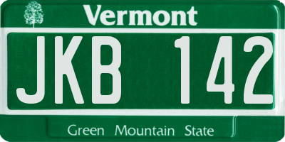 VT license plate JKB142