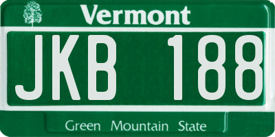VT license plate JKB188