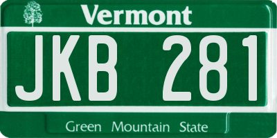 VT license plate JKB281