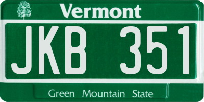 VT license plate JKB351