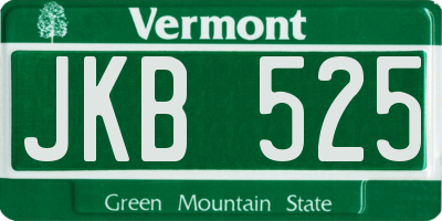VT license plate JKB525