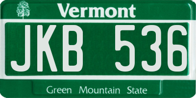 VT license plate JKB536