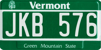 VT license plate JKB576