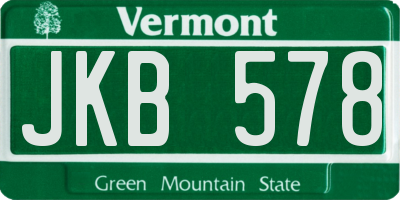 VT license plate JKB578