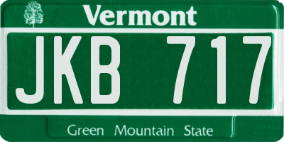 VT license plate JKB717