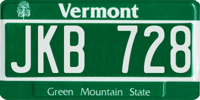 VT license plate JKB728