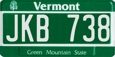VT license plate JKB738