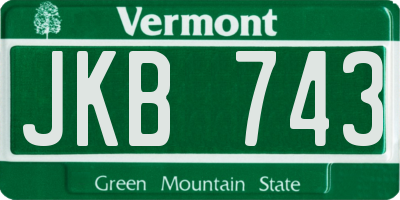 VT license plate JKB743