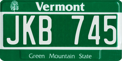 VT license plate JKB745