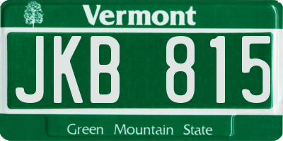 VT license plate JKB815