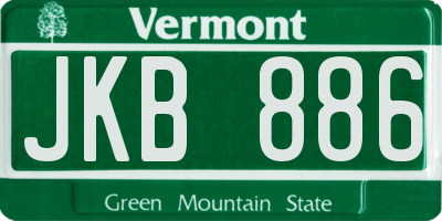 VT license plate JKB886