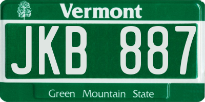 VT license plate JKB887