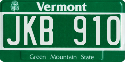 VT license plate JKB910