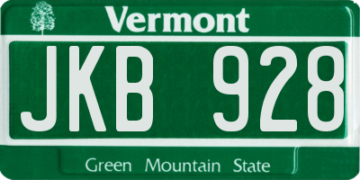VT license plate JKB928