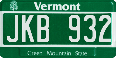 VT license plate JKB932