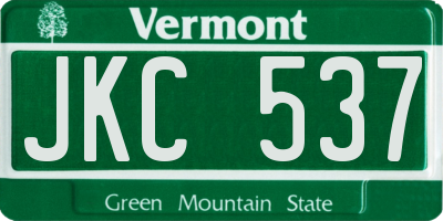 VT license plate JKC537