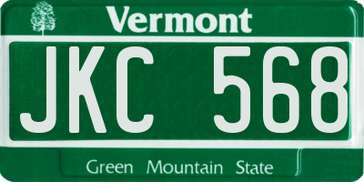 VT license plate JKC568