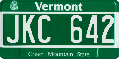 VT license plate JKC642