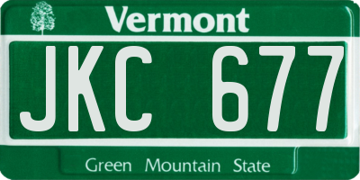 VT license plate JKC677