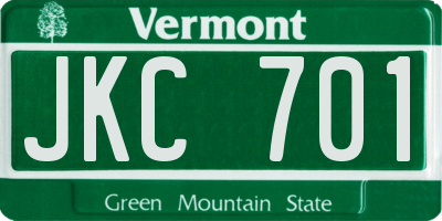 VT license plate JKC701