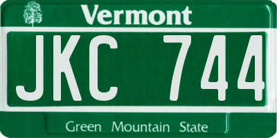 VT license plate JKC744
