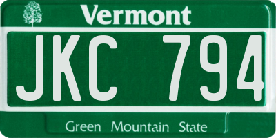VT license plate JKC794