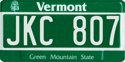 VT license plate JKC807