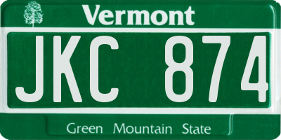 VT license plate JKC874