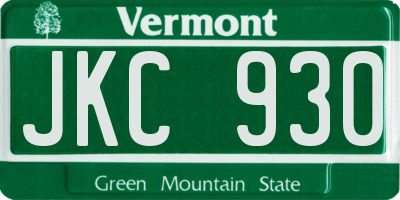 VT license plate JKC930