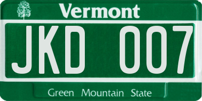 VT license plate JKD007
