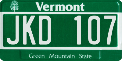 VT license plate JKD107