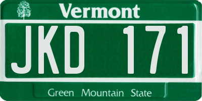 VT license plate JKD171