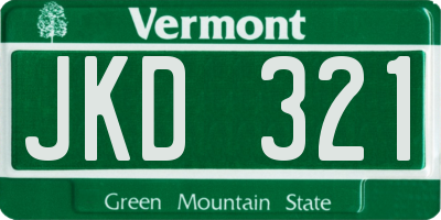 VT license plate JKD321