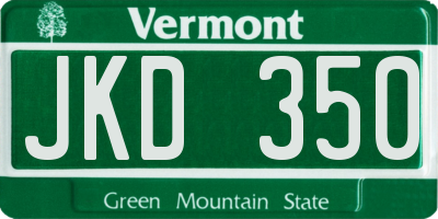 VT license plate JKD350
