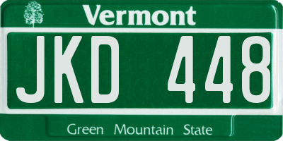 VT license plate JKD448