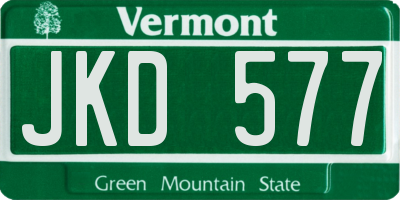 VT license plate JKD577