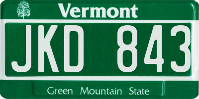 VT license plate JKD843