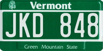 VT license plate JKD848