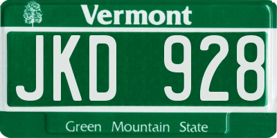 VT license plate JKD928