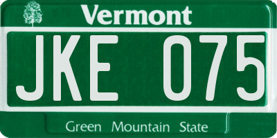 VT license plate JKE075