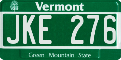VT license plate JKE276