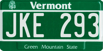 VT license plate JKE293